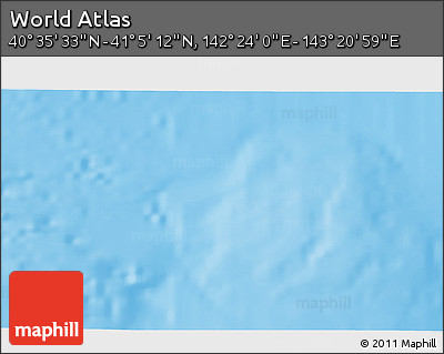Physical 3D Map of the Area around 40° 50' 23" N, 142° 52' 30" E