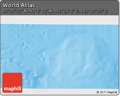 Physical 3D Map of the Area around 40° 50' 23" N, 142° 52' 30" E