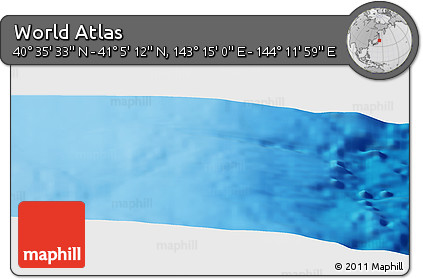 Physical Panoramic Map of the Area around 40° 50' 23" N, 143° 43' 29" E