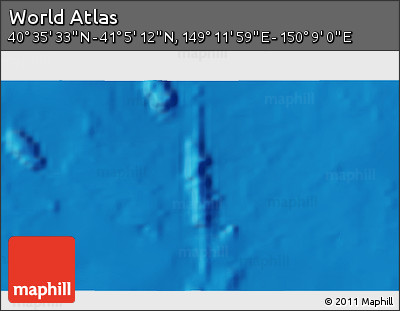 Physical 3D Map of the Area around 40° 50' 23" N, 149° 40' 30" E