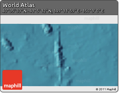 Satellite 3D Map of the Area around 40° 50' 23" N, 149° 40' 30" E