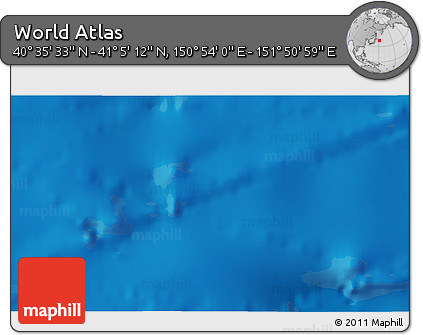 Physical 3D Map of the Area around 40° 50' 23" N, 151° 22' 30" E