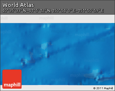 Physical 3D Map of the Area around 40° 50' 23" N, 151° 22' 30" E