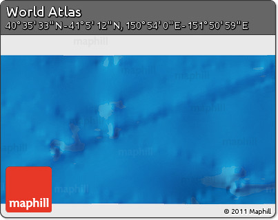 Physical 3D Map of the Area around 40° 50' 23" N, 151° 22' 30" E