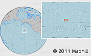 Gray Location Map of the area around 40° 50' 23" N, 151° 13' 29" W, hill shading