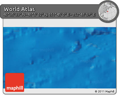 Physical 3D Map of the Area around 40° 50' 23" N, 152° 13' 29" E