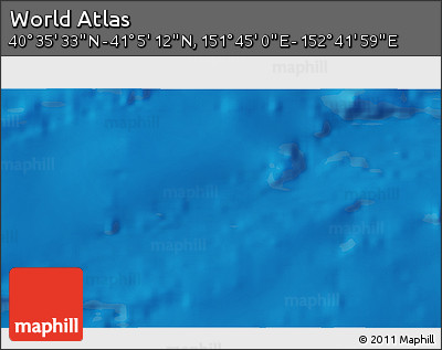 Physical 3D Map of the Area around 40° 50' 23" N, 152° 13' 29" E