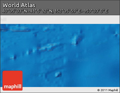 Physical 3D Map of the Area around 40° 50' 23" N, 153° 4' 29" E