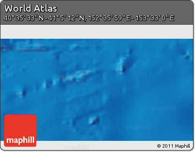 Physical 3D Map of the Area around 40° 50' 23" N, 153° 4' 29" E
