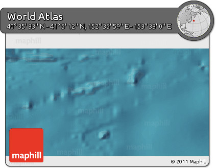 Satellite 3D Map of the Area around 40° 50' 23" N, 153° 4' 29" E