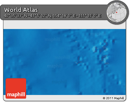 Physical 3D Map of the Area around 40° 50' 23" N, 154° 46' 30" E