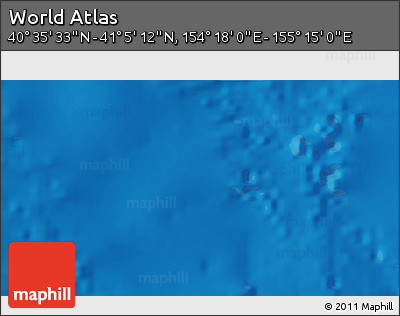 Physical 3D Map of the Area around 40° 50' 23" N, 154° 46' 30" E