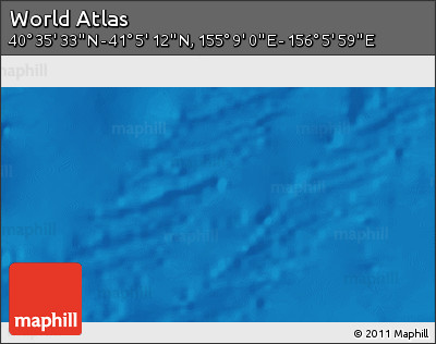 Physical 3D Map of the Area around 40° 50' 23" N, 155° 37' 30" E