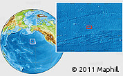 Physical Location Map of the area around 40° 50' 23" N, 155° 28' 29" W