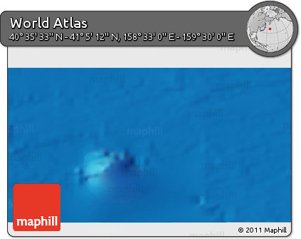 Physical 3D Map of the Area around 40° 50' 23" N, 159° 1' 30" E