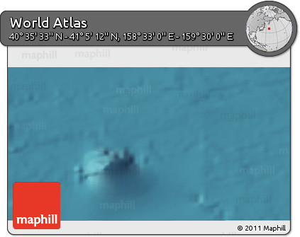 Satellite 3D Map of the Area around 40° 50' 23" N, 159° 1' 30" E