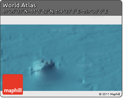 Satellite 3D Map of the Area around 40° 50' 23" N, 159° 1' 30" E