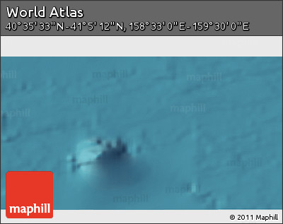 Satellite 3D Map of the Area around 40° 50' 23" N, 159° 1' 30" E