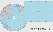Gray Location Map of the area around 40° 50' 23" N, 159° 1' 30" E