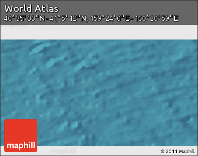 Satellite 3D Map of the Area around 40° 50' 23" N, 159° 52' 30" E