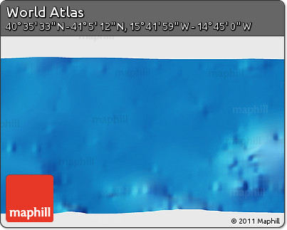 Shaded Relief 3D Map of the Area around 40° 50' 23" N, 15° 13' 29" W