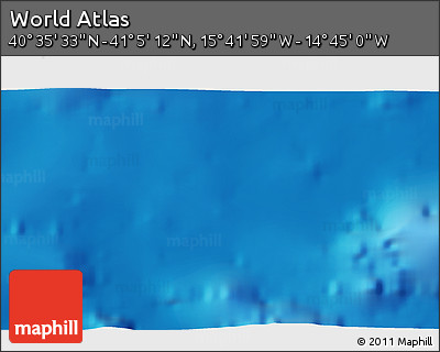 Shaded Relief 3D Map of the Area around 40° 50' 23" N, 15° 13' 29" W