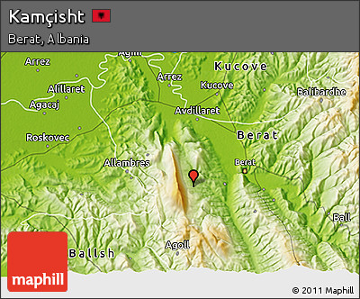 Physical 3D Map of Kamçisht