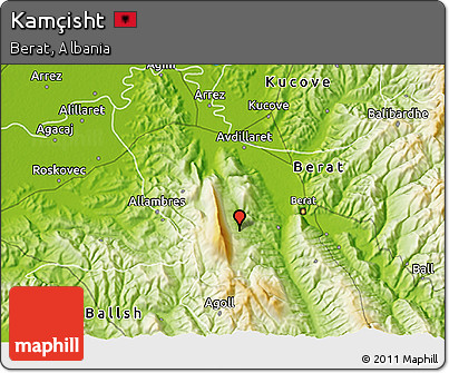 Physical 3D Map of Kamçisht