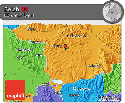 Political 3D Map of Belsh