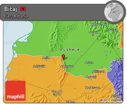 Political 3D Map of Bitaj