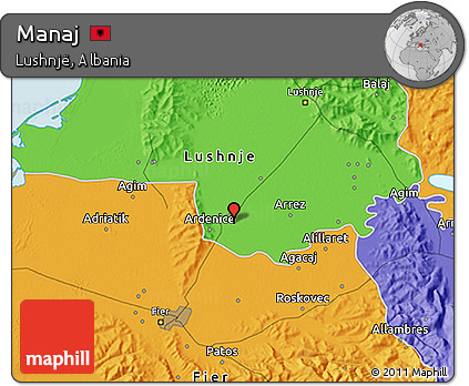 Political 3D Map of Manaj