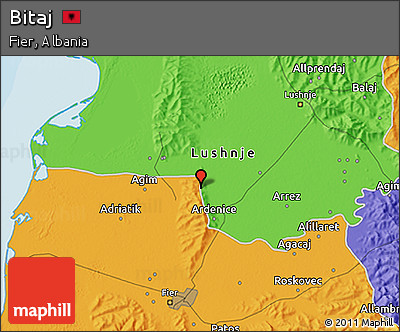 Political 3D Map of Bitaj
