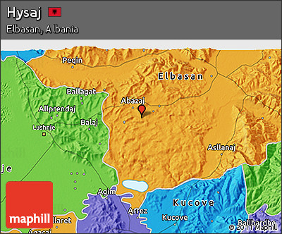 Political 3D Map of Hysaj