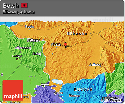 Political 3D Map of Belsh