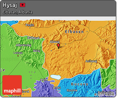 Political 3D Map of Hysaj