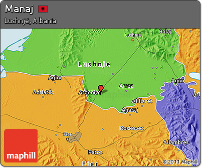Political 3D Map of Manaj