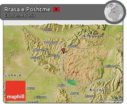 Satellite 3D Map of Rrasa E Poshtme