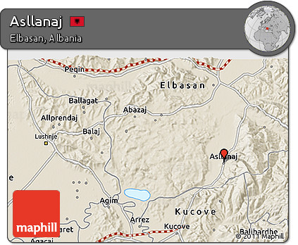 Shaded Relief 3D Map of Asllanaj