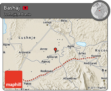 Shaded Relief 3D Map of Bashaj