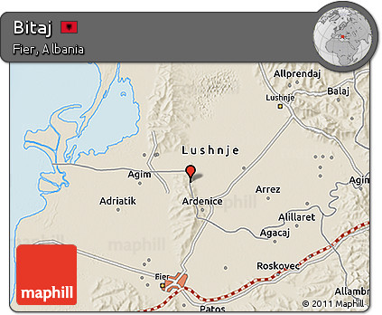 Shaded Relief 3D Map of Bitaj