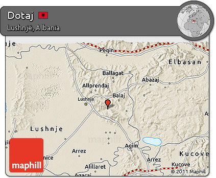 Shaded Relief 3D Map of Dotaj