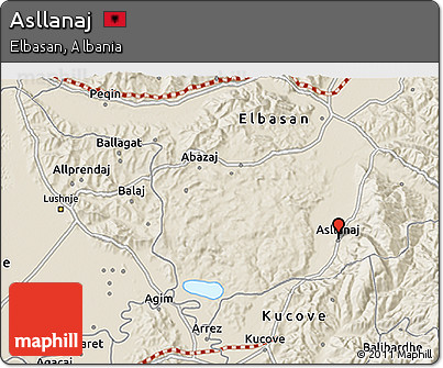 Shaded Relief 3D Map of Asllanaj