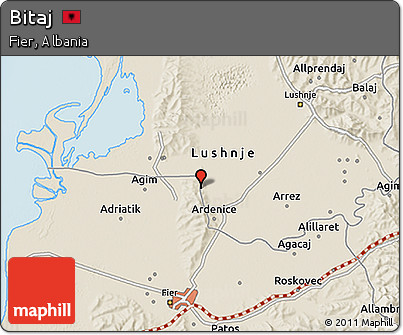 Shaded Relief 3D Map of Bitaj