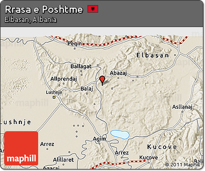 Shaded Relief 3D Map of Rrasa E Poshtme