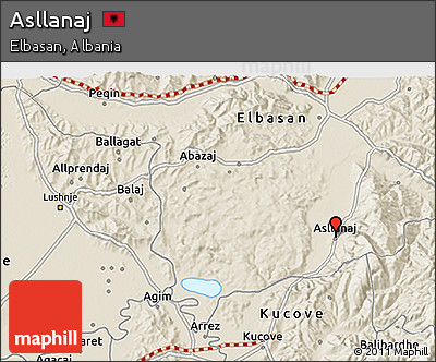 Shaded Relief 3D Map of Asllanaj