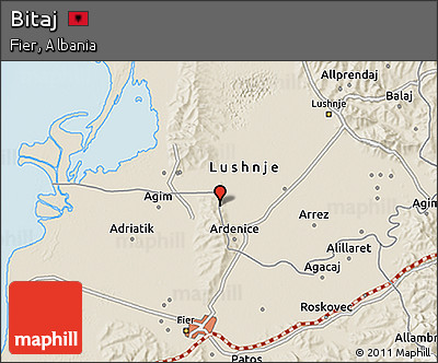 Shaded Relief 3D Map of Bitaj