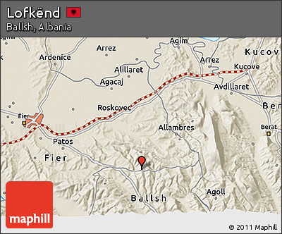 Shaded Relief 3D Map of Lofkënd