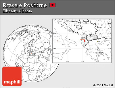 Blank Location Map of Rrasa E Poshtme