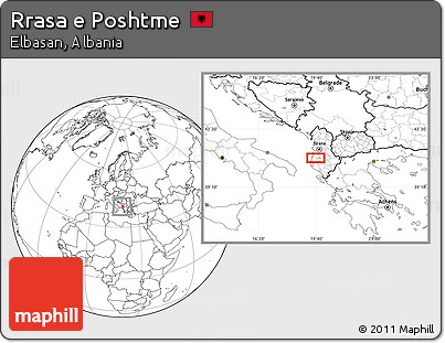 Blank Location Map of Rrasa E Poshtme