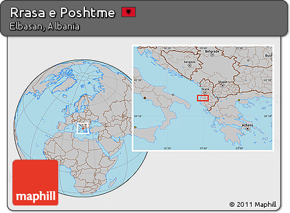 Gray Location Map of Rrasa E Poshtme